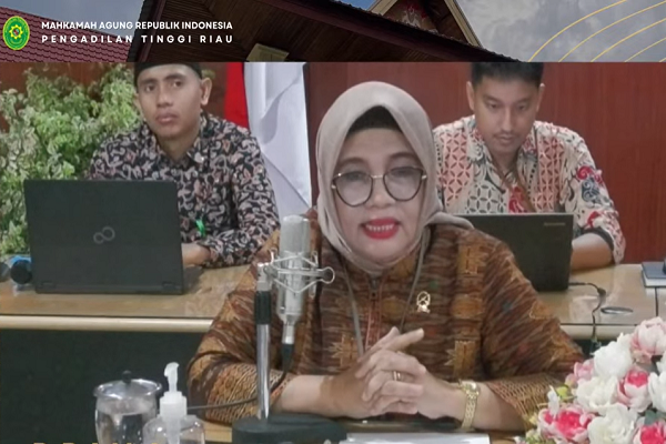 Wakil Ketua Pengadilan Tinggi Riau, Diah Sulastri Dewi dalam acara dialog interaktif bertema Penanganan Perkara Pidana Berbasis Keadilan Restoratif, Jumat (7/7/2023). Foto: ADY