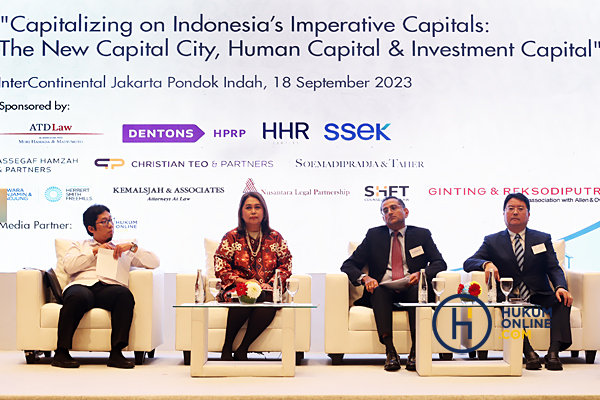 Narasumber sesi panel dua tentang 'Safeguarding the Ease of Investment in IKN and Indonesia' di acara IPBA Regional Conference 2023,  Senin (18/9/2023). Foto: RES