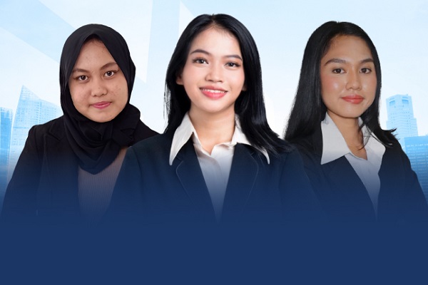 Delegasi Fakultas Hukum Universitas Indonesia (FHUI): Nafila Andriana Putri, Helen Solagratia, Tazkia Nafs Azzahra. 