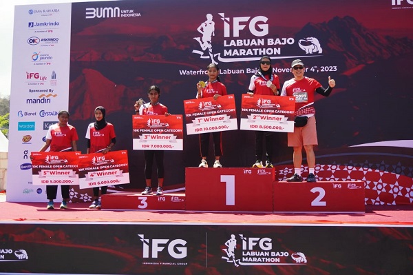 Perhelatan marathon yang diselenggarakan oleh Indonesia Financial Group (IFG) sukses digelar bertempat di Waterfront City, Labuan Bajo, Manggarai Barat, Nusa Tenggara Timur pada Sabtu (4/11) lalu. Foto: Istimewa