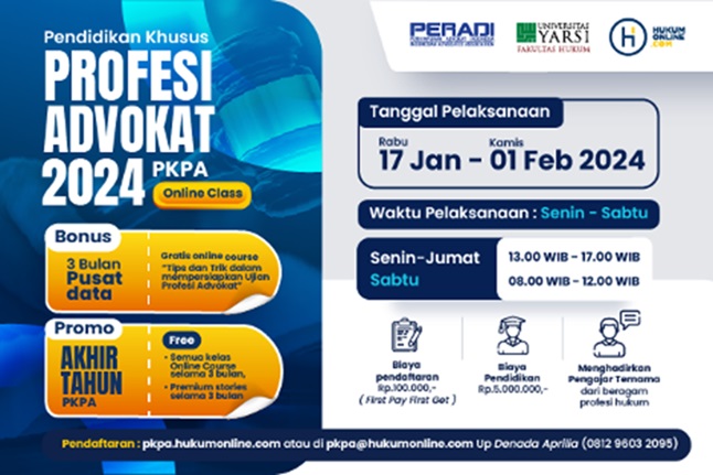 PKPA Online Class Hukumonline Preriode Januari-Februari 2024 Dibuka, Bertabur Bonus!