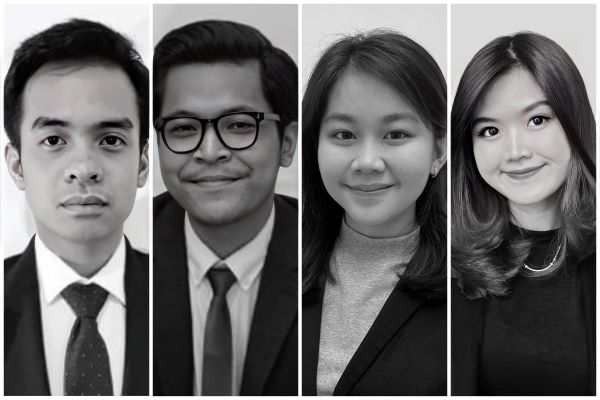 Kiri ke kanan: Rido Pangaribuan dan Zulfikar Rafif (Managing Associate) serta Alfit Jenifer dan Nabila Naura Faj (Senior Associate). Foto Kolase: Istimewa