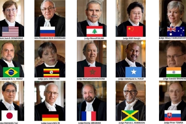 15 Hakim Mahkamah Internasional di sidang dugaan kejahatan genosida oleh Israel. Foto: Istimewa