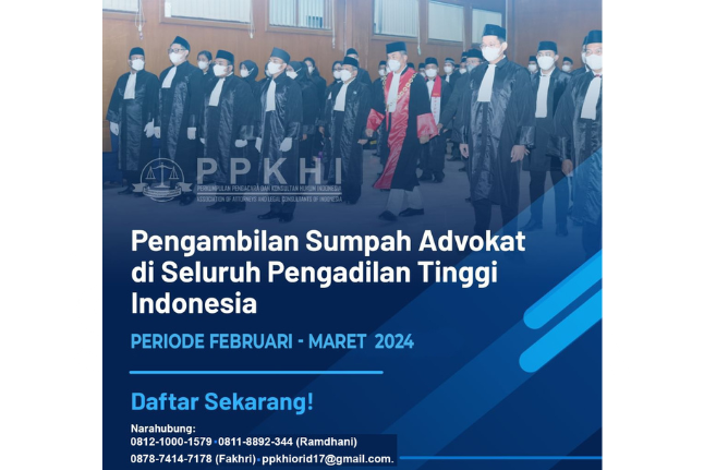 Pengambilan Sumpah Advokat di seluruh Pengadilan Tinggi Indonesia. Foto: istimewa.