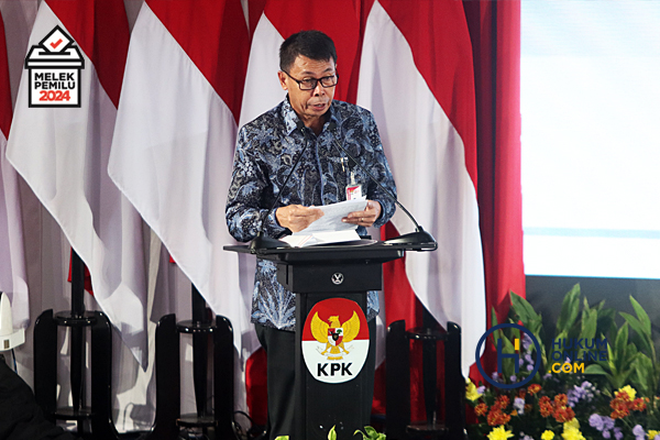 Ketua KPK Nawawi Pomolango saat membuka kegiatan 'Paku Integritas' di Gedung Merah Putih KPK, Jakarta, Rabu (17/1/2024) malam. Foto: RES