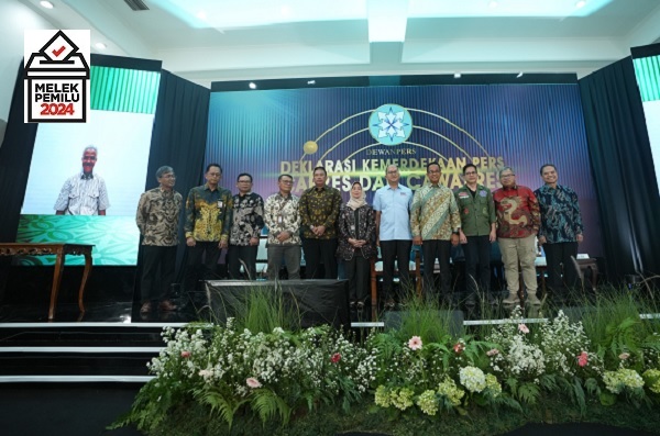 Acara Deklarasi Kemerdekaan Pers Capres-Cawapres, Sabtu (10/2), di Gedung Dewan Pers, Jakarta. Foto: Istimewa