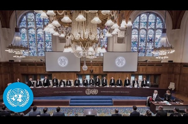 International Court of Justice atau Mahkamah Internasional yang berkedudukan di Den Haag Belanda. Foto: Tangkapan layar YouTube