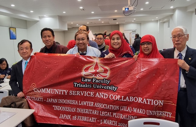 FH Usakti bersama Japan Indonesia Lawyer Association dan Wako University menggelar seminar internasional di Shinjuku, Jepang. Foto: Humas FH Usakti