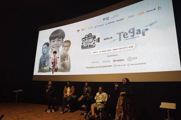 Sesi sharing sebelum nonton bareng Film Tegar di Jakarta,  Jumat (14/6/2024). Foto: JAN