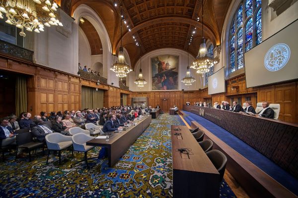 Suasana persidangan di Mahkamah Internasional, Den Haag, Belanda. Foto Ilustrasi: ICJ
