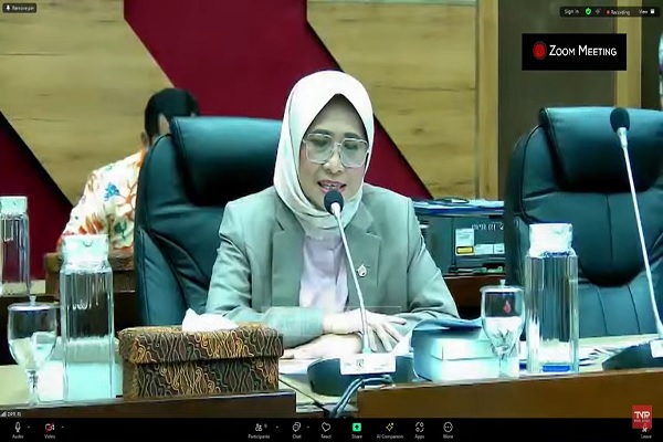 Wakil Ketua Komisi X DPR Hetifah Siafudian saat rapat kerja Komisi X dengan pemerintah membahas RUU Kepariwisataan, Selasa (17/9/2024). Foto: Tangkapan Layar Zoom