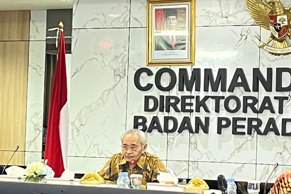 Kepala Badan Pengawasan Mahkamah Agung periode 2003-2006, Ansyahrul dalam acara Pertemuan Rutin dan Sarasehan Interaktif Badan Peradilan Umum, Senin (7/10/2024) kemarin. Foto: WIL