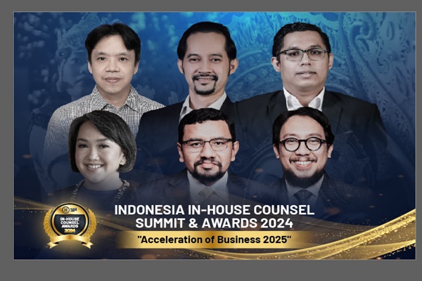 Kiri atas ke kanan: Leo Adi Kurniawan (Of Counsel SSMP), Diki Andikusumah dan Fajar Riduan Siahaan (Partner NSMP), Mita Kartohadiprodjo (Partner AHP), Phahrur Dalimunthe dan Boris Tampubolon (Managing Partner DNT Lawyers). Foto Kolase: Istimewa 