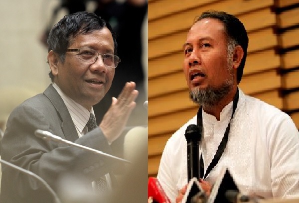 Mantan Menko Polhukam Mahfud Md dan Wakil Ketua KPK Periode 2011-2015 Bambang Widjojanto. Foto: RES