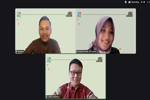 Narasumber webinar dalam bahasa Inggris membahas Judges Wellbeing, kesejahteraan hakim yang diselenggarakan FKDP, Sabtu (23/11/2024). Foto: Istimewa