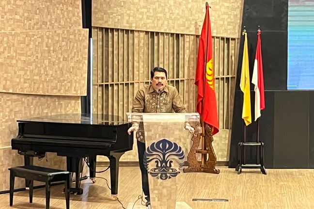 Kepala Program Studi Magister Kenotariatan Fakultas Hukum Universitas Indonesia, Sofyan Pulungan saat memberi sambutan dalam pembukaan Pekan Notaris 2025, Senin (3/2/2025). Foto: WIL