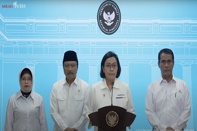  Menteri Keuangan Sri Mulyani dalam Siaran Pers Stimulus Ekonomi di Istana Negara, Senin (2/6/2025). Foto: Tangkapan Layar Youtube Sekretariat Presiden