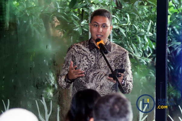 Regional Representative dari ICCA YAAF, Kendista Wantahsaat memberikan sambutan dalam ICC YAAF: Unlocking Opportunities with Third Party Funding, Rabu (18/6/2025). Foto: RES