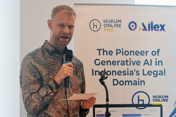 Chairman EuroCham, Fabian Kieble, diskusi bertajuk EuroCham and Hukumonline Collaborative Event: Navigating Shifts in Indonesia’s Import Policy: A Discussion on Ministry of Trade Regulation No. 16 of 2025, Selasa (29/7/2025). Foto: RES