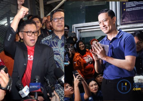 Ekspresi Hasto Kristianto dan Tom Lembong usai bebas dari tahahan setelah keduanya mendapatkan amnesti dan abolisi dari Presiden Prabowo Subianto, Jum'at (1/8/2025) malam. Foto: RES-HFW