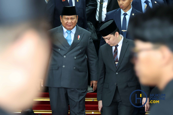 Presiden Prabowo Subianto usai menghadiri sidang tahunan MPR dan sidang bersama DPR dan DPD tahun 2025, Jumat (15/08/2025). Foto: RES