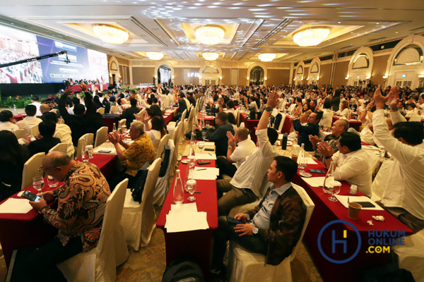 Suasana Rapat Anggota Tahunan (RAT) Asosiasi Kurator dan Pengurus Indonesia (AKPI) 2025 dan Pemilihan Calon Ketua Umum AKPI Periode 2025-2028 di Grand Ballroom Hotel Shangri-La, Jakarta, Selasa (26/8/2025). Foto: RES  