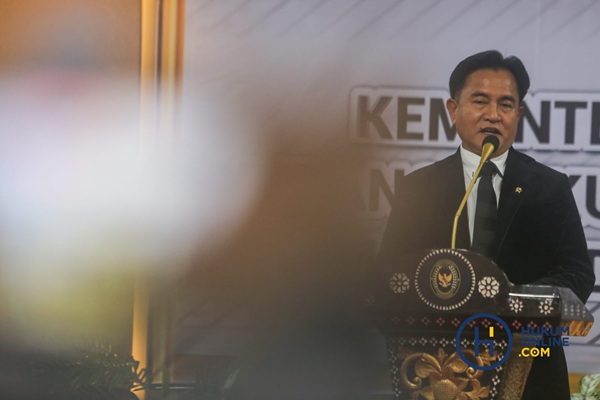 Menteri Koordinator Bidang Hukum, HAM, Imigrasi, dan Pemasyarakatan, Yusril Ihza Mahendra. Foto: HFW