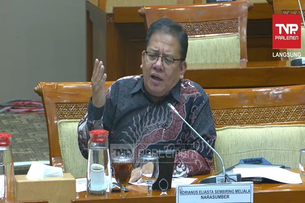 Guru Besar Departemen Kriminologi Fakultas Ilmu Sosial dan Ilmu Politik Universitas Indonesia (FISIP-UI), Prof Adrianus Meliala saat RDPU bersama Komisi III DPR, Kamis (8/1/2026). Foto: Tangkapan layar youtube