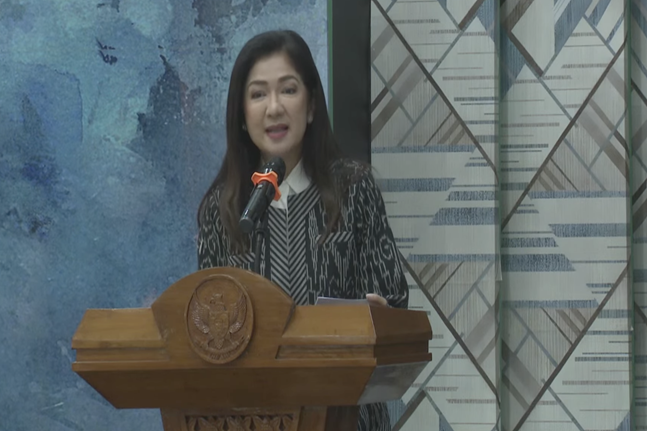 Dirjen Komunikasi Publik dan Media Kemkomdigi, Fifi Aleyda Yahya dalam  Media Outlook 2026: Memandang Masa Depan Media: Sinergi Bisnis, Tren Periklanan, dan Integritas di Era Hiper-Konektivitas, Kamis (5/2/2026). Foto: WIL