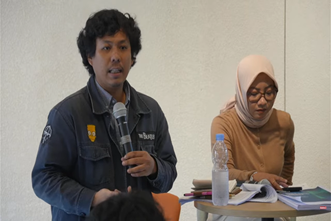 Koordinator KontraS, Dimas Bagus Arya dalam peluncuran Laporan Komisi Pencari Fakta (KPF) di kantor ICW di Jakarta, Rabu (18/02/2026) kemarin. Foto: ADY
