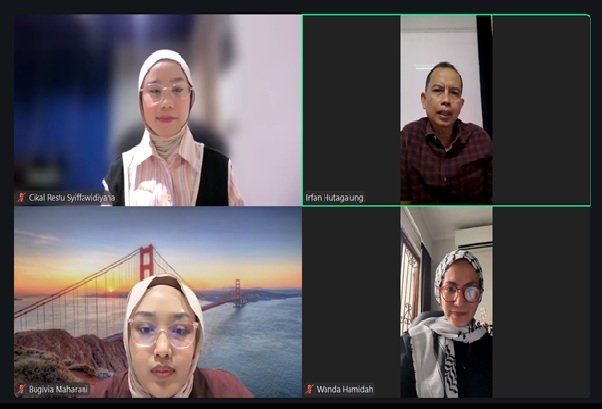Webinar STHI Jentera bertajuk ‘Penerapan Asas Yurisdiksi Universal dalam KUHP Baru atas Kejahatan Kemanusiaan dan Kejahatan Genosida di Palestina’, Kamis (5/3). Foto: HAN