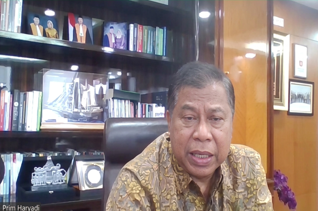 Ketua Kamar Pidana Mahkamah Agung, Prim Haryadi dalam Sosialisasi Upaya Hukum Kasasi Perkara Pidana yang diselenggarakan oleh Direktorat Jenderal Badan Peradilan Umum, Senin (27/4/2026). Foto: Tangkapan layar zoom