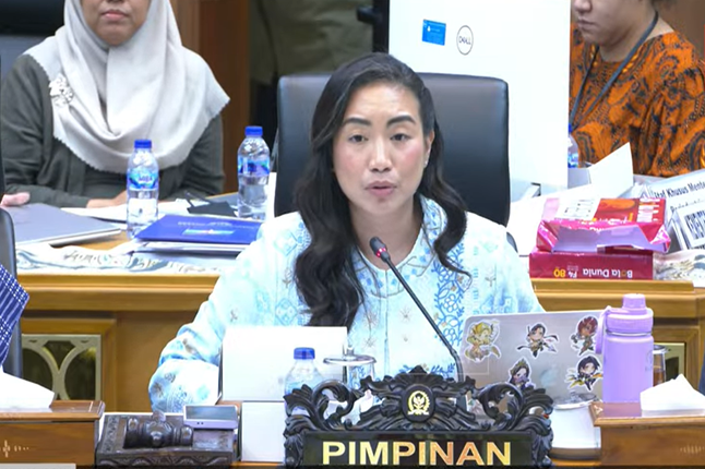  Pimpinan Pansus RUU Desain Industri dari Fraksi Gerindra, Rahayu Saraswati Djojohadikusumo. Foto: Tangkapan layar youtube