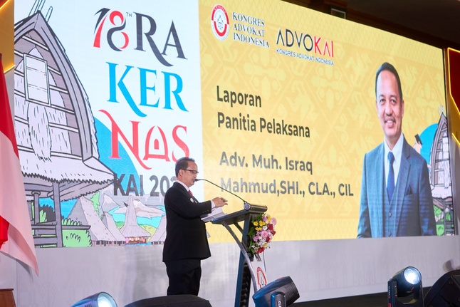 Ketua Panitia Penyelenggara sekaligus Presidium Dewan Pimpinan Pusat KAI, Muh. Israq Mahmud saat Rakernas KAI 2026. Foto: istimewa. 