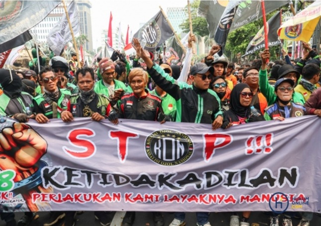 Ilustrasi ojek online. Foto: HFW