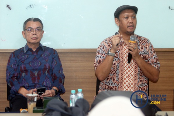 Komisioner BNSP Tahun 2011 - 2023, Bornardo Aldo Tobing dan Anggota Tim Perumus Peta Okupasi Nasional Pelindungan Data Pribadi, Satriyo Wibowo. Foto: RES