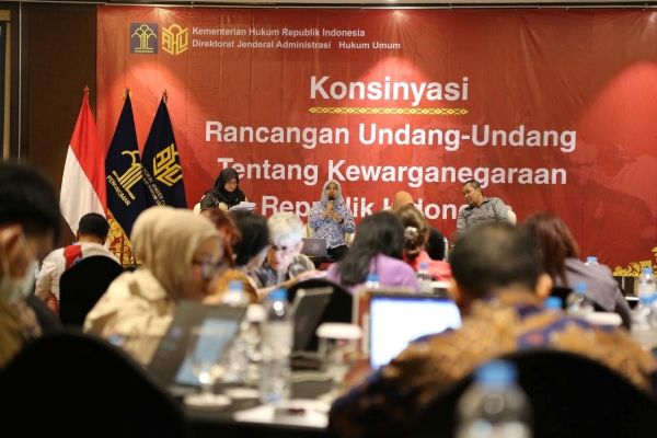 Suasana gelaran konsinyasi RUU Kewarganegaraan oleh Direktorat Administrasi Hukum Umum (AHU) Kementerian Hukum. Foto: ADIT