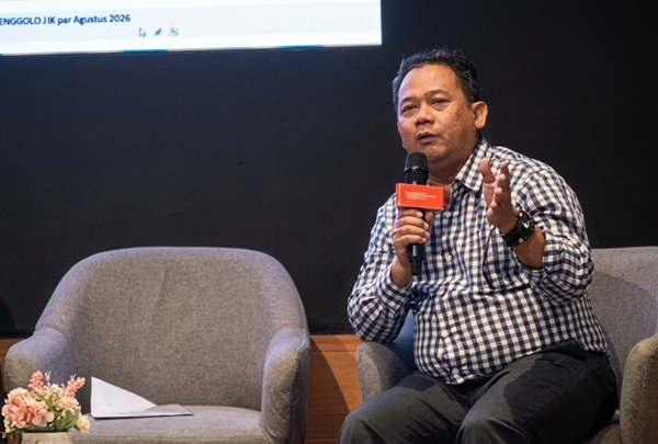 Hakim Agung Kamar Perdata, Lucas Prakoso dalam seminar Rule of Law Sustainability yang diselenggarakan Ikatan Alumni Fakultas Hukum Universitas Indonesia (ILUNI FH UI) di Jakarta, Rabu (28/10). Foto: HAN